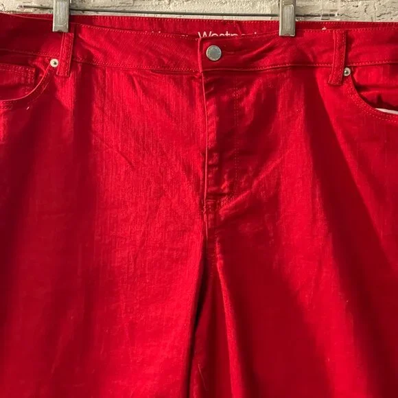 Westport Signature Fit Capri Pants - Bold Red (Size 24W) - Picture 2 of 11
